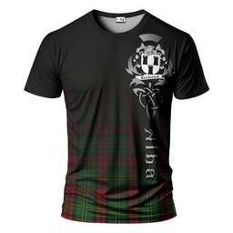 ScotsTee Shop Scottish Blackstock Hunting Clan Crest Tartan T Shirt Featuring Alba Gu Brath Scotland Forever and Ever Celtic Cross