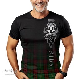 ScotsTee Shop Scottish Blackstock Hunting Clan Crest Tartan T Shirt Featuring Alba Gu Brath Scotland Forever and Ever Celtic Cross