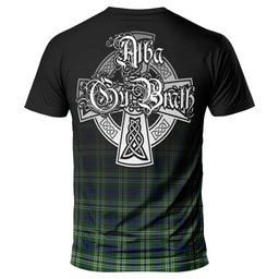 ScotsTee Shop Scottish Blackadder Clan Crest Tartan T Shirt Featuring Alba Gu Brath Scotland Forever and Ever Celtic Cross