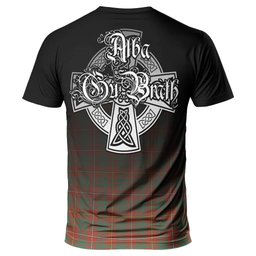 ScotsTee Shop Scottish Bruce Ancient Clan Crest Tartan T Shirt Featuring Alba Gu Brath Scotland Forever and Ever Celtic Cross