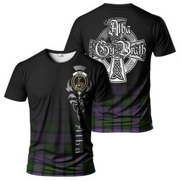 ScotsTee Shop Scottish Blair Modern Clan Crest Tartan T Shirt Featuring Alba Gu Brath Scotland Forever and Ever Celtic Cross