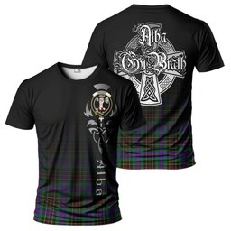ScotsTee Shop Scottish Brodie Hunting Modern Clan Crest Tartan T Shirt Featuring Alba Gu Brath Scotland Forever and Ever Celtic Cross