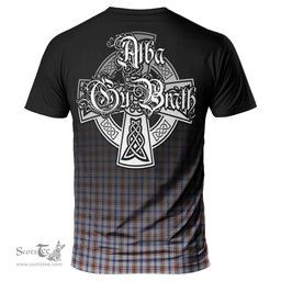 ScotsTee Shop Scottish Boswell Clan Crest Tartan T Shirt Featuring Alba Gu Brath Scotland Forever and Ever Celtic Cross