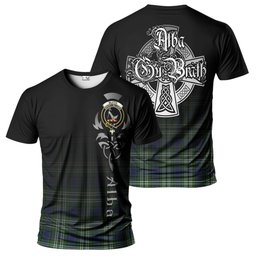 ScotsTee Shop Scottish Blyth Clan Crest Tartan T Shirt Featuring Alba Gu Brath Scotland Forever and Ever Celtic Cross