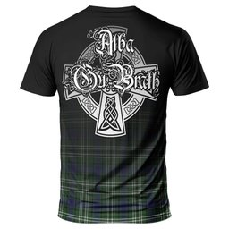 ScotsTee Shop Scottish Blyth Clan Crest Tartan T Shirt Featuring Alba Gu Brath Scotland Forever and Ever Celtic Cross
