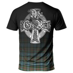 ScotsTee Shop Scottish Brisbane modern Clan Crest Tartan T Shirt Featuring Alba Gu Brath Scotland Forever and Ever Celtic Cross