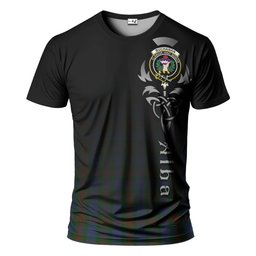 ScotsTee Shop Scottish Buchanan Hunting Clan Crest Tartan T Shirt Featuring Alba Gu Brath Scotland Forever and Ever Celtic Cross