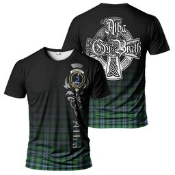 ScotsTee Shop Scottish Arbuthnot Ancient Clan Crest Tartan T Shirt Featuring Alba Gu Brath Scotland Forever and Ever Celtic Cross
