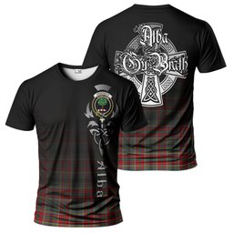 ScotsTee Shop Scottish Anderson of Arbrake Clan Crest Tartan T Shirt Featuring Alba Gu Brath Scotland Forever and Ever Celtic Cross