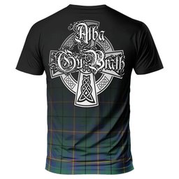 ScotsTee Shop Scottish Carmichael Ancient Clan Crest Tartan T Shirt Featuring Alba Gu Brath Scotland Forever and Ever Celtic Cross