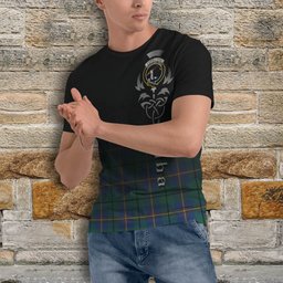 ScotsTee Shop Scottish Carmichael Ancient Clan Crest Tartan T Shirt Featuring Alba Gu Brath Scotland Forever and Ever Celtic Cross