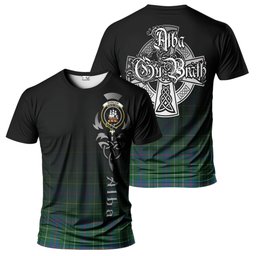 ScotsTee Shop Scottish Duncan Ancient Clan Crest Tartan T Shirt Featuring Alba Gu Brath Scotland Forever and Ever Celtic Cross