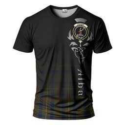 ScotsTee Shop Scottish Fraser Hunting Clan Crest Tartan T Shirt Featuring Alba Gu Brath Scotland Forever and Ever Celtic Cross