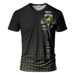 ScotsTee Shop Scottish Campbell Argyll Weathered Clan Crest Tartan T Shirt Featuring Alba Gu Brath Scotland Forever and Ever Celtic Cross