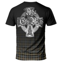 ScotsTee Shop Scottish Campbell Argyll Weathered Clan Crest Tartan T Shirt Featuring Alba Gu Brath Scotland Forever and Ever Celtic Cross