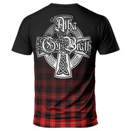 ScotsTee Shop Scottish Cunningham Modern Clan Crest Tartan T Shirt Featuring Alba Gu Brath Scotland Forever and Ever Celtic Cross