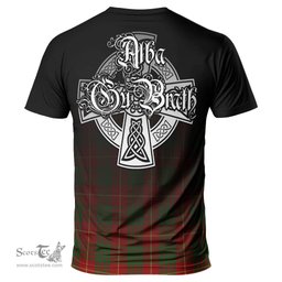 ScotsTee Shop Scottish Cameron Clan Crest Tartan T Shirt Featuring Alba Gu Brath Scotland Forever and Ever Celtic Cross