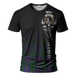 ScotsTee Shop Scottish Carmichael Clan Crest Tartan T Shirt Featuring Alba Gu Brath Scotland Forever and Ever Celtic Cross