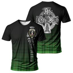 ScotsTee Shop Scottish Clephan Clan Crest Tartan T Shirt Featuring Alba Gu Brath Scotland Forever and Ever Celtic Cross