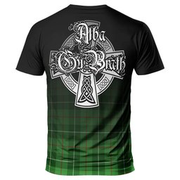 ScotsTee Shop Scottish Clephan Clan Crest Tartan T Shirt Featuring Alba Gu Brath Scotland Forever and Ever Celtic Cross