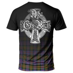 ScotsTee Shop Scottish Carnegie Ancient Clan Crest Tartan T Shirt Featuring Alba Gu Brath Scotland Forever and Ever Celtic Cross