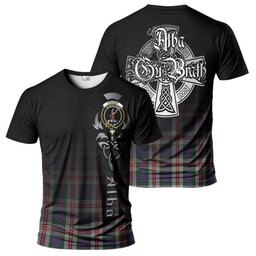 ScotsTee Shop Scottish Fraser Red Dress Clan Crest Tartan T Shirt Featuring Alba Gu Brath Scotland Forever and Ever Celtic Cross