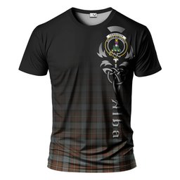 ScotsTee Shop Scottish Ferguson Weathered Clan Crest Tartan T Shirt Featuring Alba Gu Brath Scotland Forever and Ever Celtic Cross