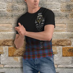 ScotsTee Shop Scottish Congilton Clan Crest Tartan T Shirt Featuring Alba Gu Brath Scotland Forever and Ever Celtic Cross