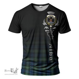 ScotsTee Shop Scottish Forbes Ancient Clan Crest Tartan T Shirt Featuring Alba Gu Brath Scotland Forever and Ever Celtic Cross