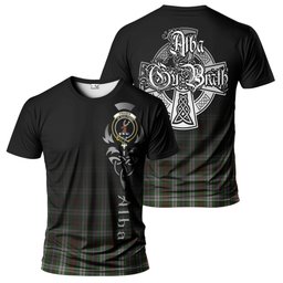 ScotsTee Shop Scottish Fraser Hunting Dress Clan Crest Tartan T Shirt Featuring Alba Gu Brath Scotland Forever and Ever Celtic Cross