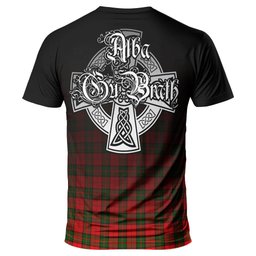 ScotsTee Shop Scottish Dunbar Modern Clan Crest Tartan T Shirt Featuring Alba Gu Brath Scotland Forever and Ever Celtic Cross