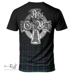 ScotsTee Shop Scottish Campbell of Cawdor Modern Clan Crest Tartan T Shirt Featuring Alba Gu Brath Scotland Forever and Ever Celtic Cross