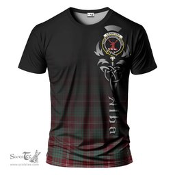 ScotsTee Shop Scottish Crawford Modern Clan Crest Tartan T Shirt Featuring Alba Gu Brath Scotland Forever and Ever Celtic Cross
