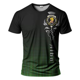 ScotsTee Shop Scottish Forrester Hunting Clan Crest Tartan T Shirt Featuring Alba Gu Brath Scotland Forever and Ever Celtic Cross