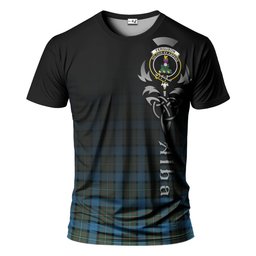 ScotsTee Shop Scottish Fergusson Ancient Clan Crest Tartan T Shirt Featuring Alba Gu Brath Scotland Forever and Ever Celtic Cross