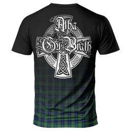 ScotsTee Shop Scottish Douglas Clan Crest Tartan T Shirt Featuring Alba Gu Brath Scotland Forever and Ever Celtic Cross