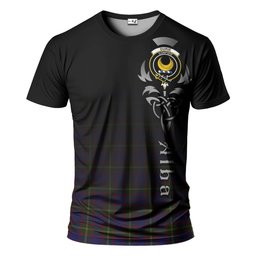 ScotsTee Shop Scottish Durie Clan Crest Tartan T Shirt Featuring Alba Gu Brath Scotland Forever and Ever Celtic Cross
