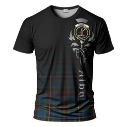 ScotsTee Shop Scottish Fraser Hunting Ancient Clan Crest Tartan T Shirt Featuring Alba Gu Brath Scotland Forever and Ever Celtic Cross