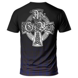 ScotsTee Shop Scottish Elliot Clan Crest Tartan T Shirt Featuring Alba Gu Brath Scotland Forever and Ever Celtic Cross