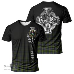 ScotsTee Shop Scottish Ferguson Modern Clan Crest Tartan T Shirt Featuring Alba Gu Brath Scotland Forever and Ever Celtic Cross