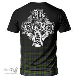 ScotsTee Shop Scottish Ferguson Modern Clan Crest Tartan T Shirt Featuring Alba Gu Brath Scotland Forever and Ever Celtic Cross