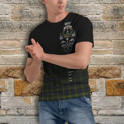 ScotsTee Shop Scottish Ferguson Modern Clan Crest Tartan T Shirt Featuring Alba Gu Brath Scotland Forever and Ever Celtic Cross