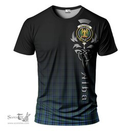 ScotsTee Shop Scottish Falconer Clan Crest Tartan T Shirt Featuring Alba Gu Brath Scotland Forever and Ever Celtic Cross