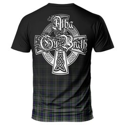 ScotsTee Shop Scottish Davidson of Tulloch Dress Clan Crest Tartan T Shirt Featuring Alba Gu Brath Scotland Forever and Ever Celtic Cross