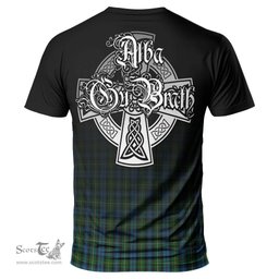 ScotsTee Shop Scottish Campbell of Argyll #02 Clan Crest Tartan T Shirt Featuring Alba Gu Brath Scotland Forever and Ever Celtic Cross