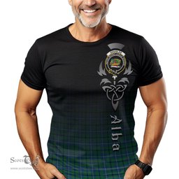 ScotsTee Shop Scottish Douglas Ancient Clan Crest Tartan T Shirt Featuring Alba Gu Brath Scotland Forever and Ever Celtic Cross