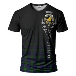 ScotsTee Shop Scottish Campbell Modern Clan Crest Tartan T Shirt Featuring Alba Gu Brath Scotland Forever and Ever Celtic Cross