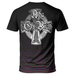 ScotsTee Shop Scottish Cumming Clan Crest Tartan T Shirt Featuring Alba Gu Brath Scotland Forever and Ever Celtic Cross