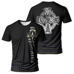 ScotsTee Shop Scottish Fleming Clan Crest Tartan T Shirt Featuring Alba Gu Brath Scotland Forever and Ever Celtic Cross