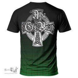 ScotsTee Shop Scottish Don Clan Crest Tartan T Shirt Featuring Alba Gu Brath Scotland Forever and Ever Celtic Cross